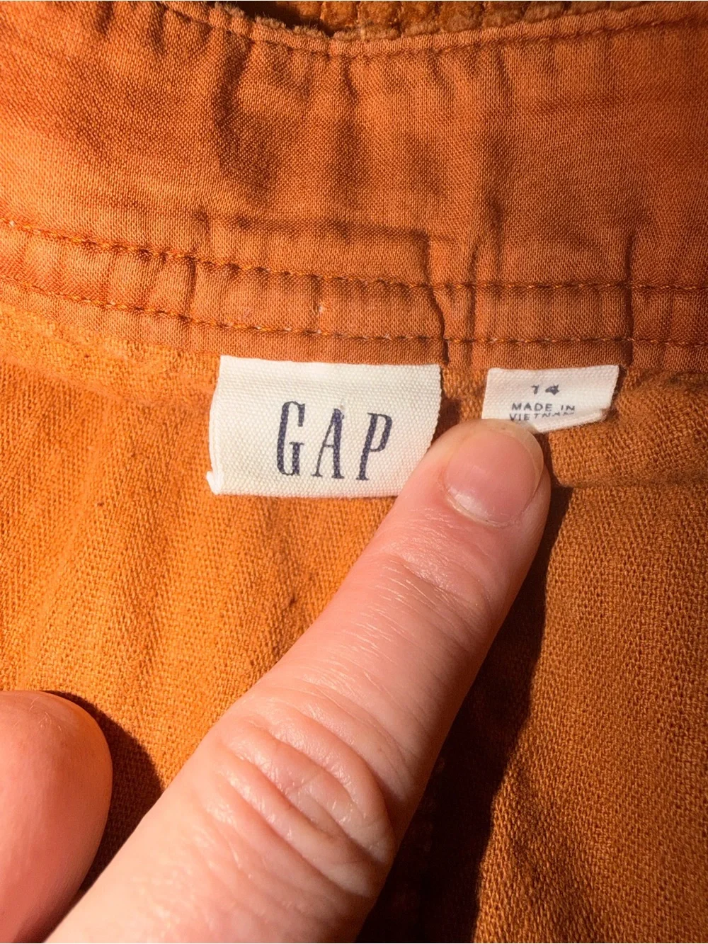 GAP Deep Camel Corduroy Mini Skirt 14 Utility Pockets 100% Cotton Preppy Fall